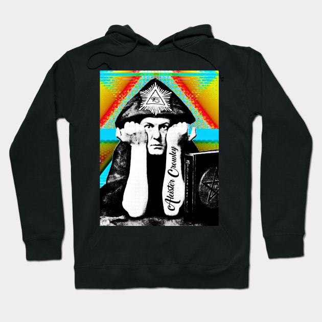 Aleister Crowley Psychedelic Art Print Design Hoodie by DankFutura